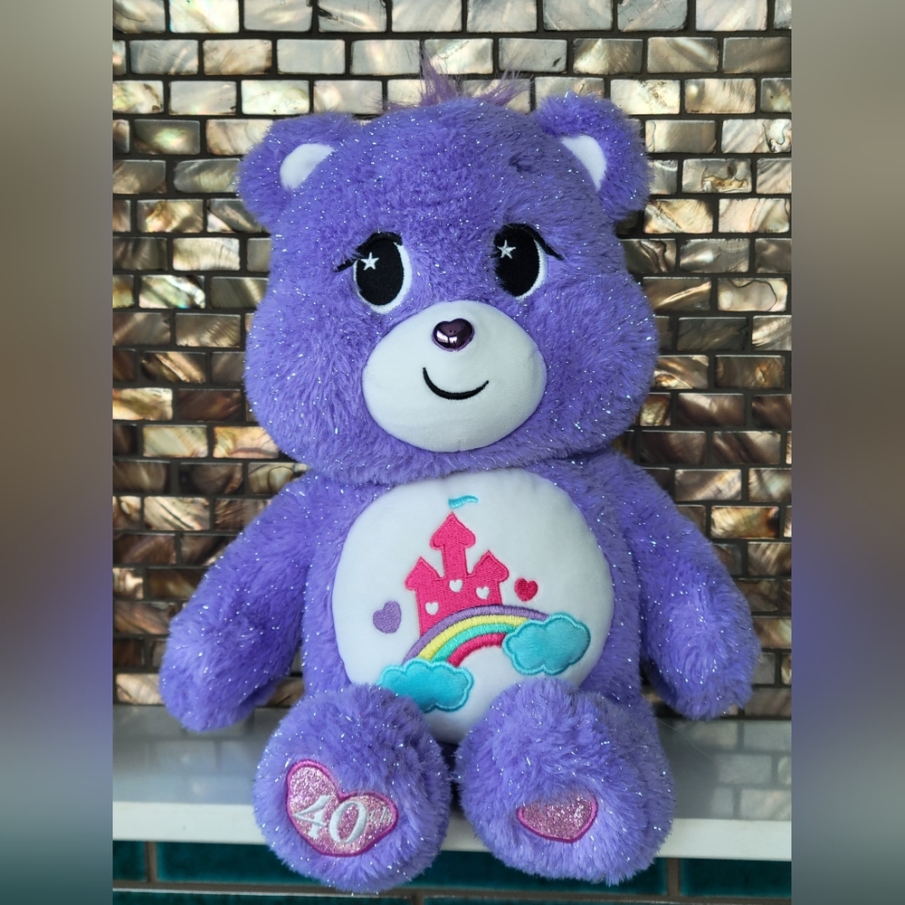 Purple glitter care bear